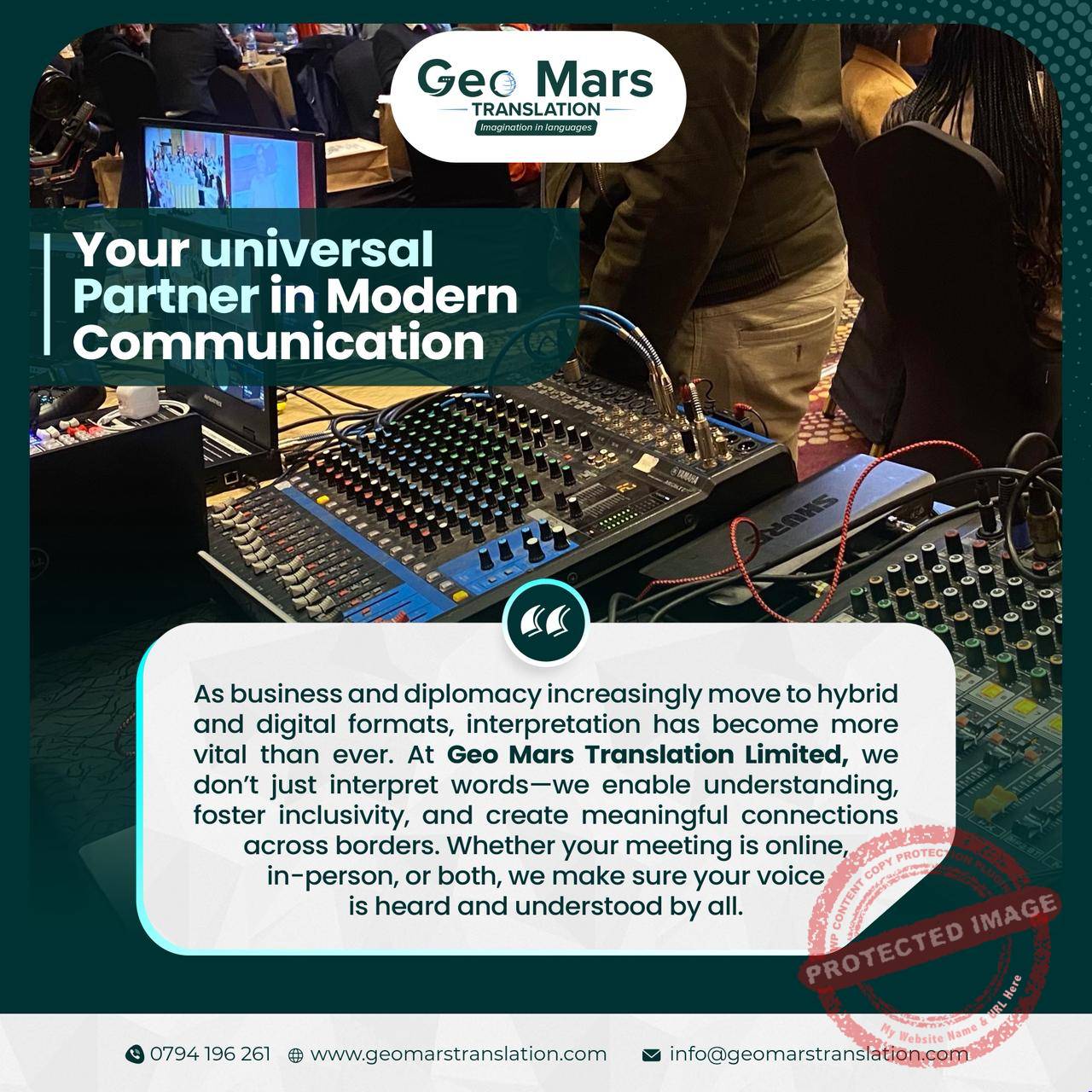 Event control desk and AV equipment supporting modern multilingual communication