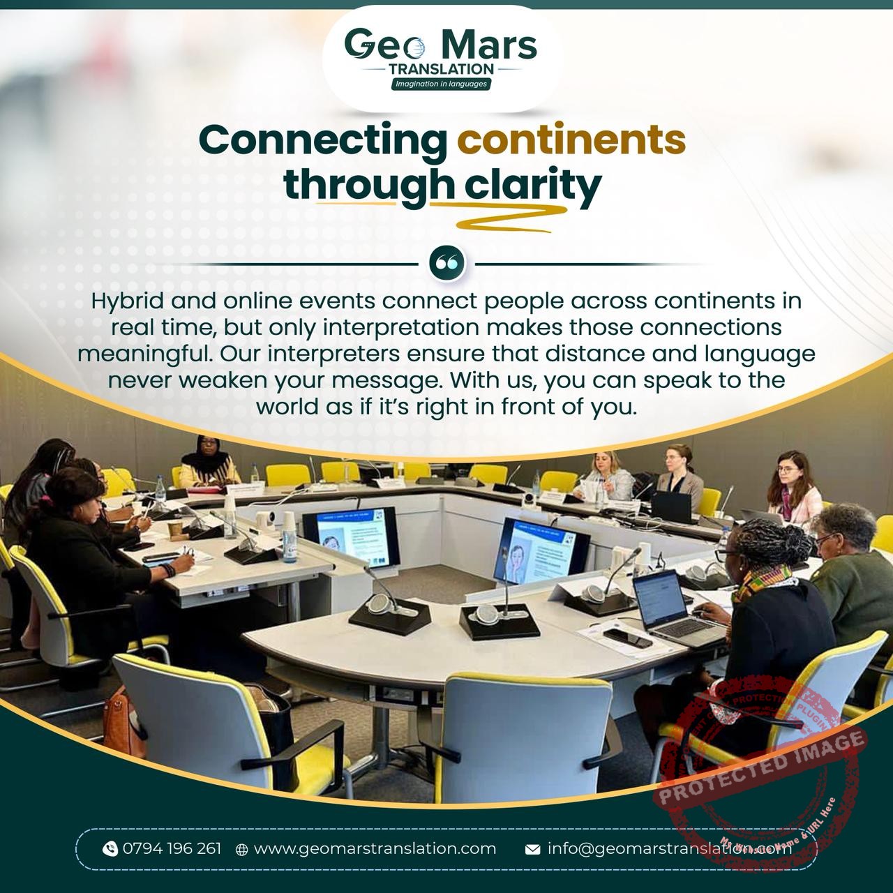 International hybrid meeting supported by multilingual interpretation services
