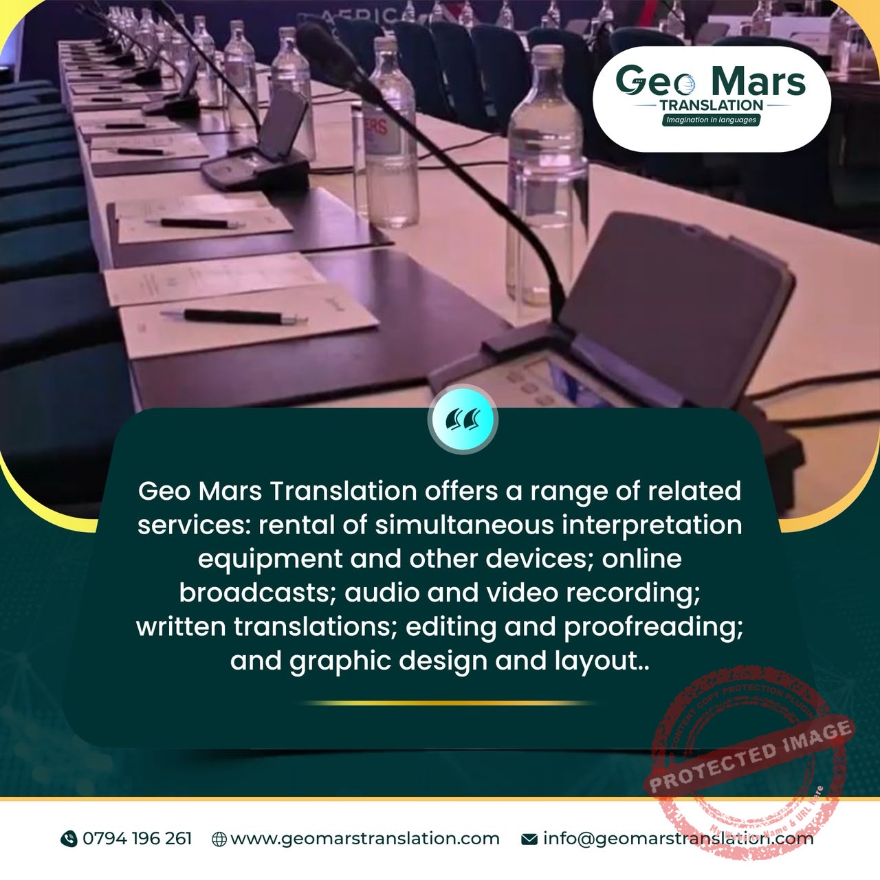 Conference microphones, interpretation receivers and headsets for simultaneous interpretation equipment rental in Nairobi